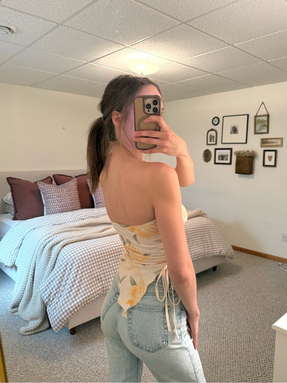 Floral Strapless Tube Top - Picture 3 of 4